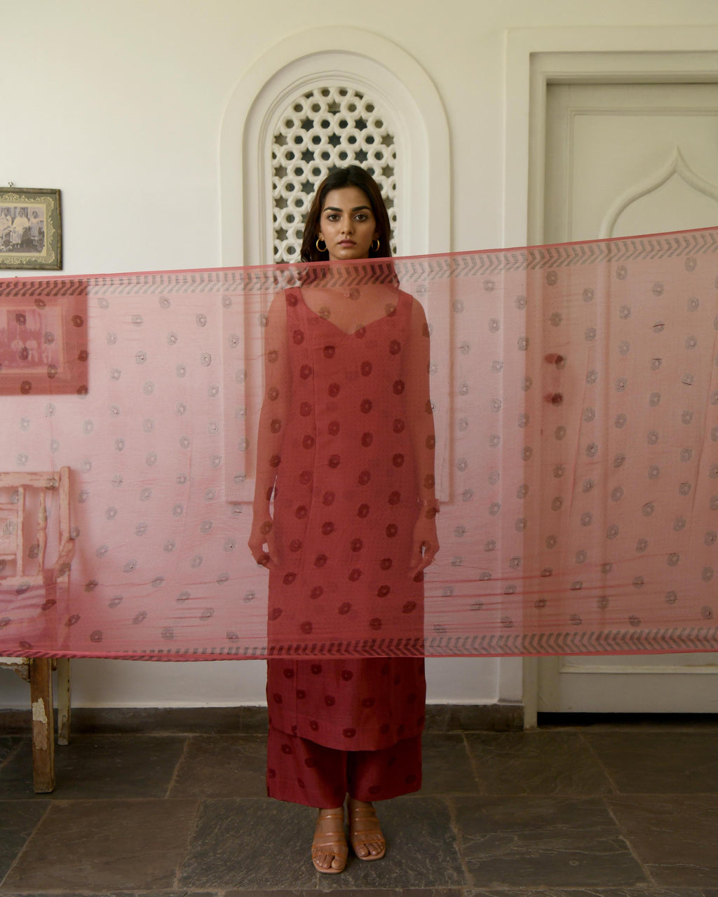 Red Chanderi Silk Printed Kurta Set With Dupatta at Kamakhyaa by Taro. This item is Best Selling, Evening Wear, Gulzar Taro, Handwoven Cotton, Indian Wear, July Sale, July Sale 2023, Kurta Pant Sets, Kurta Set With Dupatta, Natural, Prints, Red, Regular Fit, Womenswear