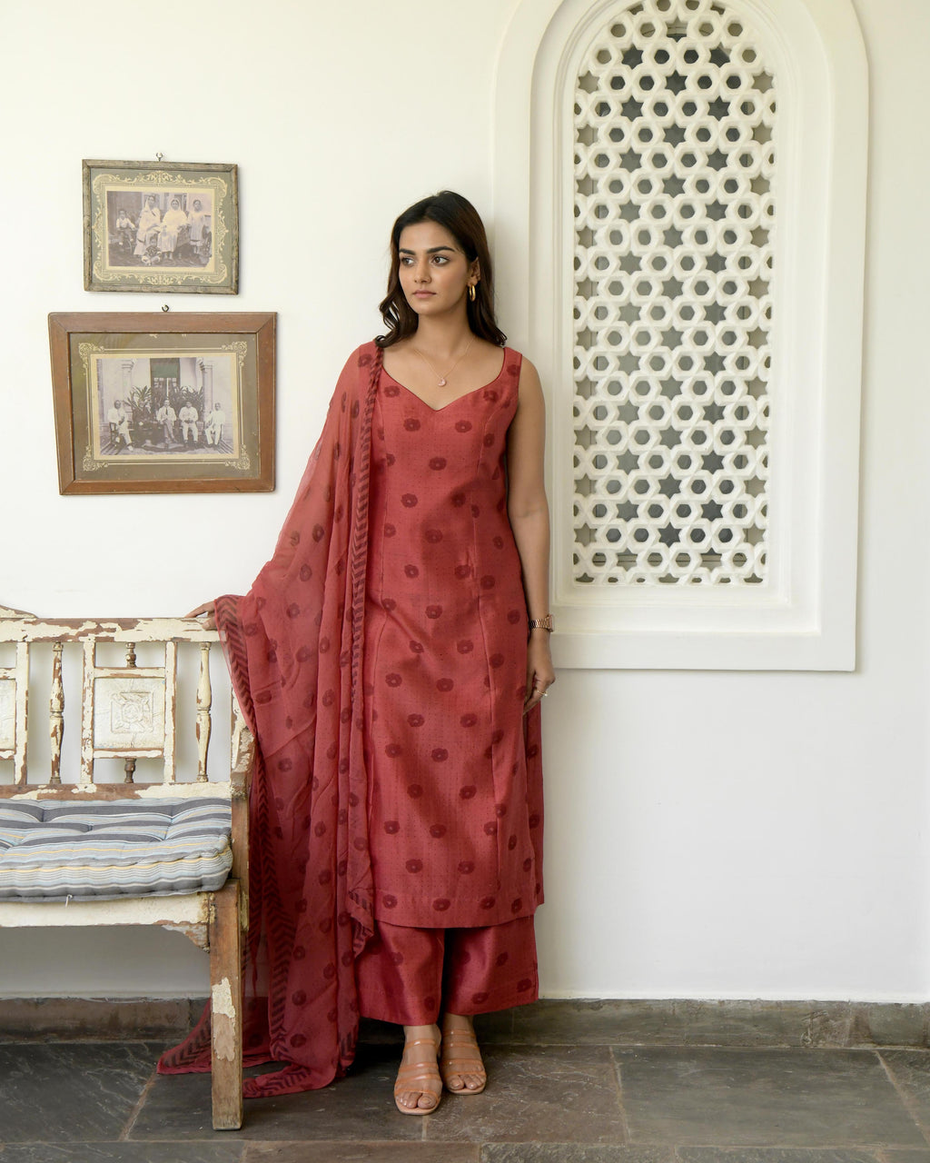 Red Chanderi Silk Printed Kurta Set With Dupatta at Kamakhyaa by Taro. This item is Best Selling, Evening Wear, Gulzar Taro, Handwoven Cotton, Indian Wear, July Sale, July Sale 2023, Kurta Pant Sets, Kurta Set With Dupatta, Natural, Prints, Red, Regular Fit, Womenswear