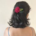 Red Crochet Hair Clip at Kamakhyaa by Ikriit'm. This item is Accessories, Cotton yarn, Crochet, Free Size, Hair Accessories, Ikriit'm, Natural, Red