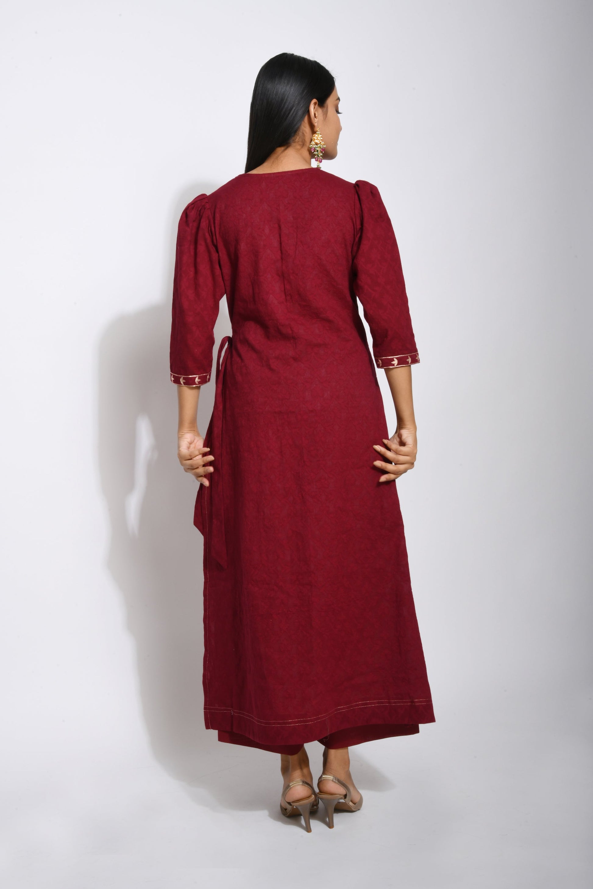 Red Embroidered Cotton Kurta Set With Dupatta at Kamakhyaa by Taro. This item is Best Selling, Embroidered, Evening Wear, Handwoven Cotton, Indian Wear, July Sale, July Sale 2023, Kurta Pant Sets, Kurta Set With Dupatta, Natural, Pink, Red, Regular Fit, Solids, Wedding Gifts, Womenswear