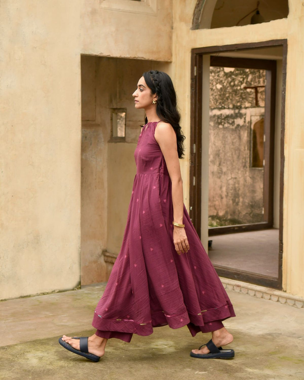 Red Kurta Set With Dupatta at Kamakhyaa by Taro. This item is Casual Wear, Chiffon, Digital Print, Enchanted Garden, Evening Wear, Fitted At Waist, Indian Wear, July Sale, July Sale 2023, Kurta Pant Sets, Kurta Set With Dupatta, Mulmul, Natural, Natural with azo free dyes, Red, Womenswear