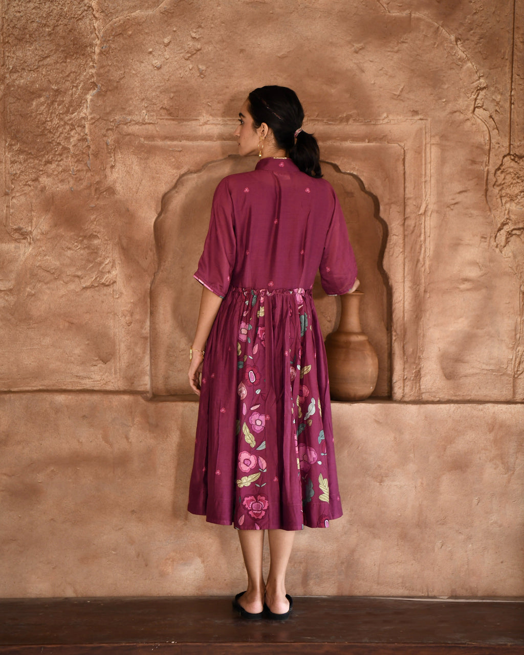 Red Printed Shirt Dress at Kamakhyaa by Taro. This item is Azo Free Dyes, Chanderi Silk, For Anniversary, Garden Of Dreams, July Sale, July Sale 2023, Office Wear, Prints, Red, Relaxed Fit, Shirt Dresses, Womenswear