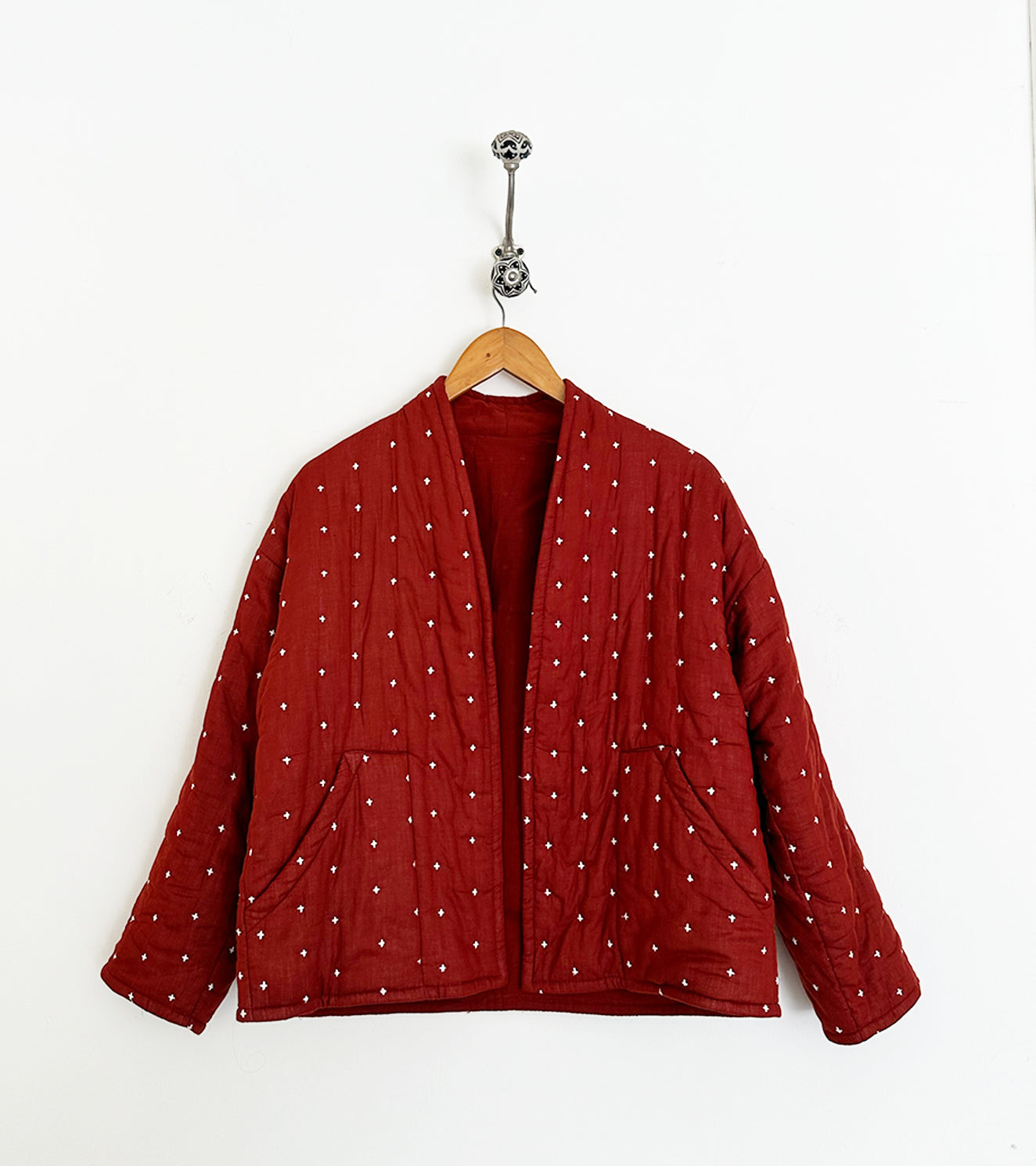 Red Quilted Cotton Jacket at Kamakhyaa by Khara Kapas. This item is 100% Cotton, Diana, handcrafted, handmade, jacket, pure cotton, Womenswear