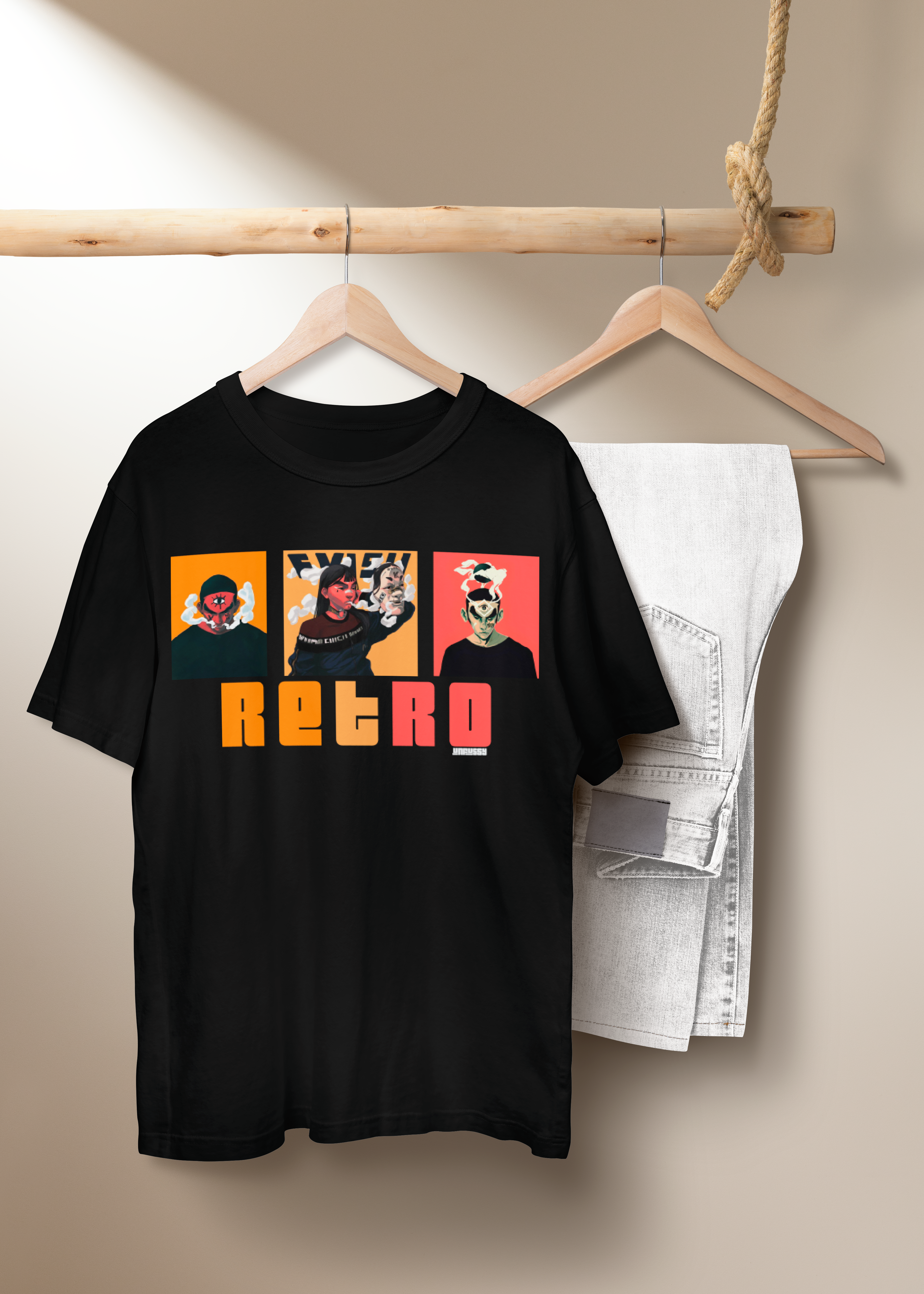 Retro 100% Cotton Oversized Black T-shirt at Kamakhyaa by Unfussy. This item is 100% cotton, Black, Casual Wear, Organic, Oversized Fit, Printed, T-Shirts, Unfussy, Unisex, Womenswear