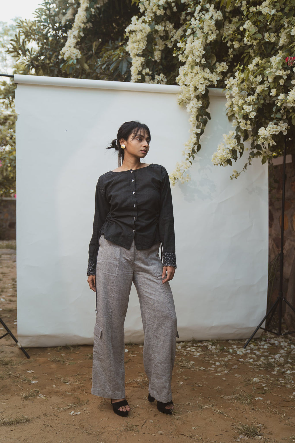 Reversible Blouse at Kamakhyaa by Lafaani. This item is 100% pure cotton, Black, Blouses, Casual Wear, Natural with azo free dyes, Organic, Regular Fit, Reversible, Solids, Sonder, Womenswear