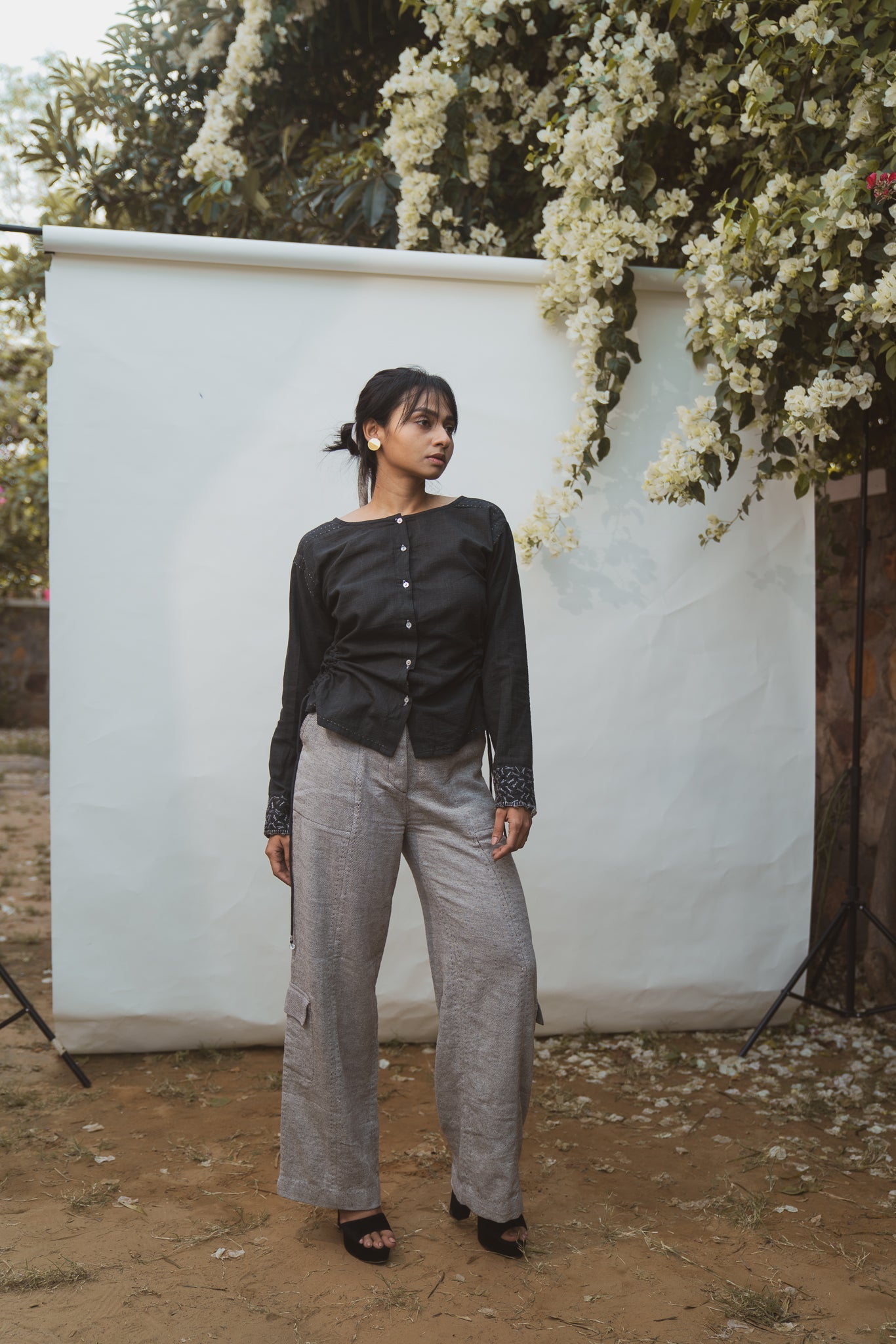 Reversible Blouse at Kamakhyaa by Lafaani. This item is 100% pure cotton, Black, Blouses, Casual Wear, Natural with azo free dyes, Organic, Regular Fit, Reversible, Solids, Sonder, Womenswear