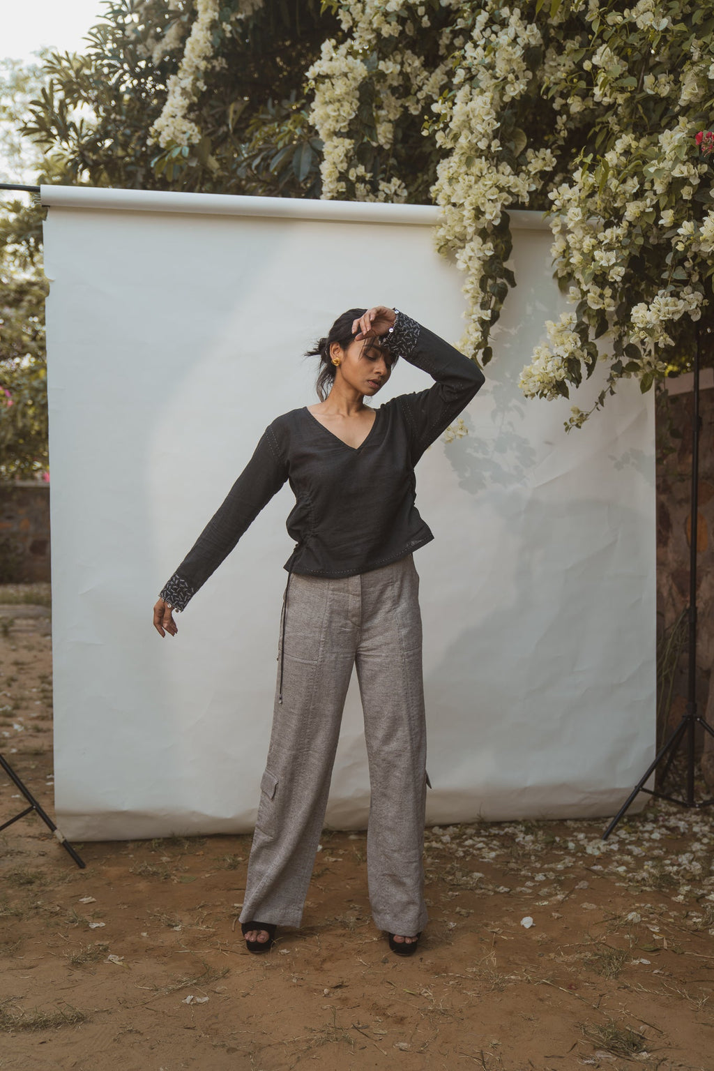 Reversible Blouse at Kamakhyaa by Lafaani. This item is 100% pure cotton, Black, Blouses, Casual Wear, Natural with azo free dyes, Organic, Regular Fit, Reversible, Solids, Sonder, Womenswear