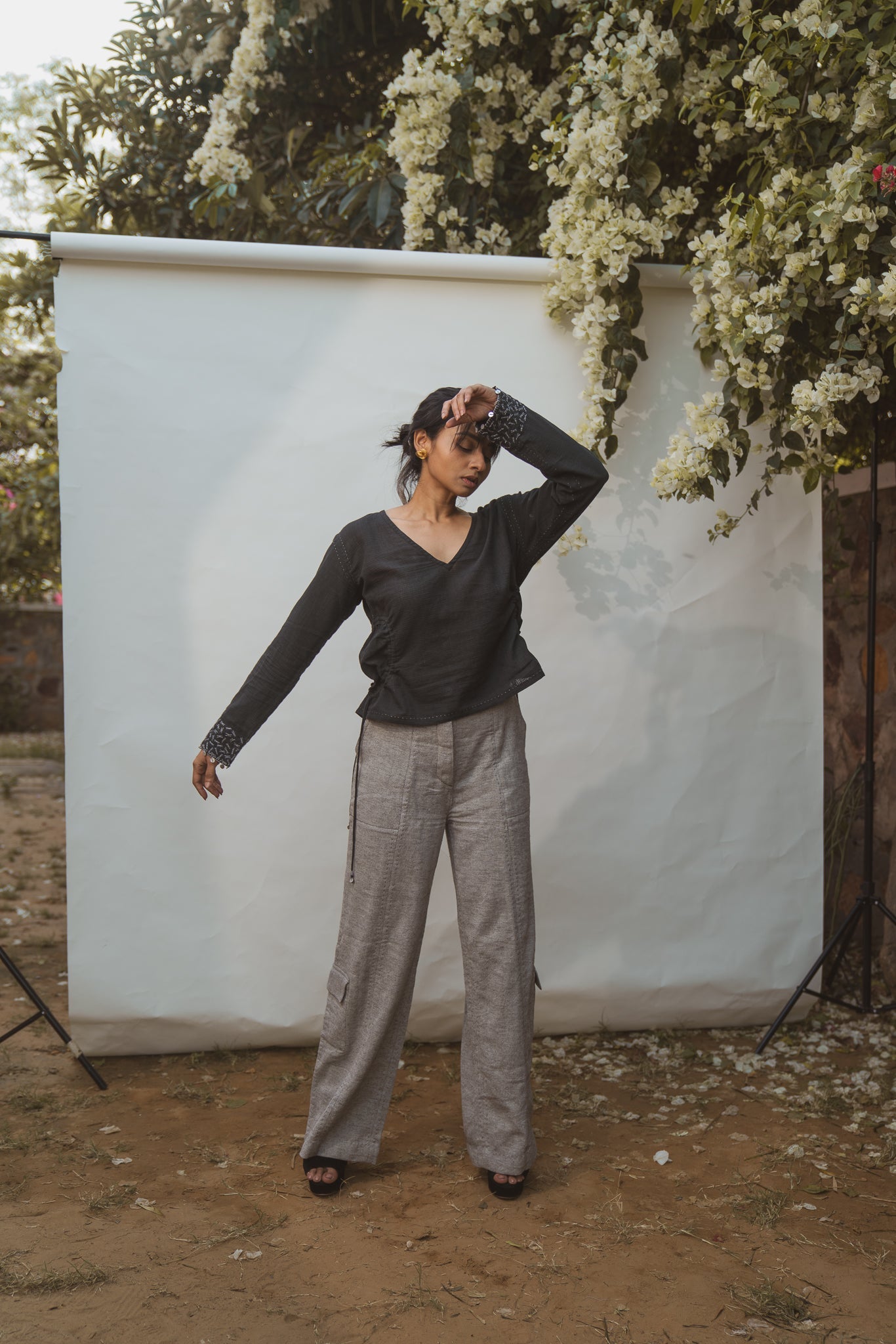 Reversible Blouse at Kamakhyaa by Lafaani. This item is 100% pure cotton, Black, Blouses, Casual Wear, Natural with azo free dyes, Organic, Regular Fit, Reversible, Solids, Sonder, Womenswear