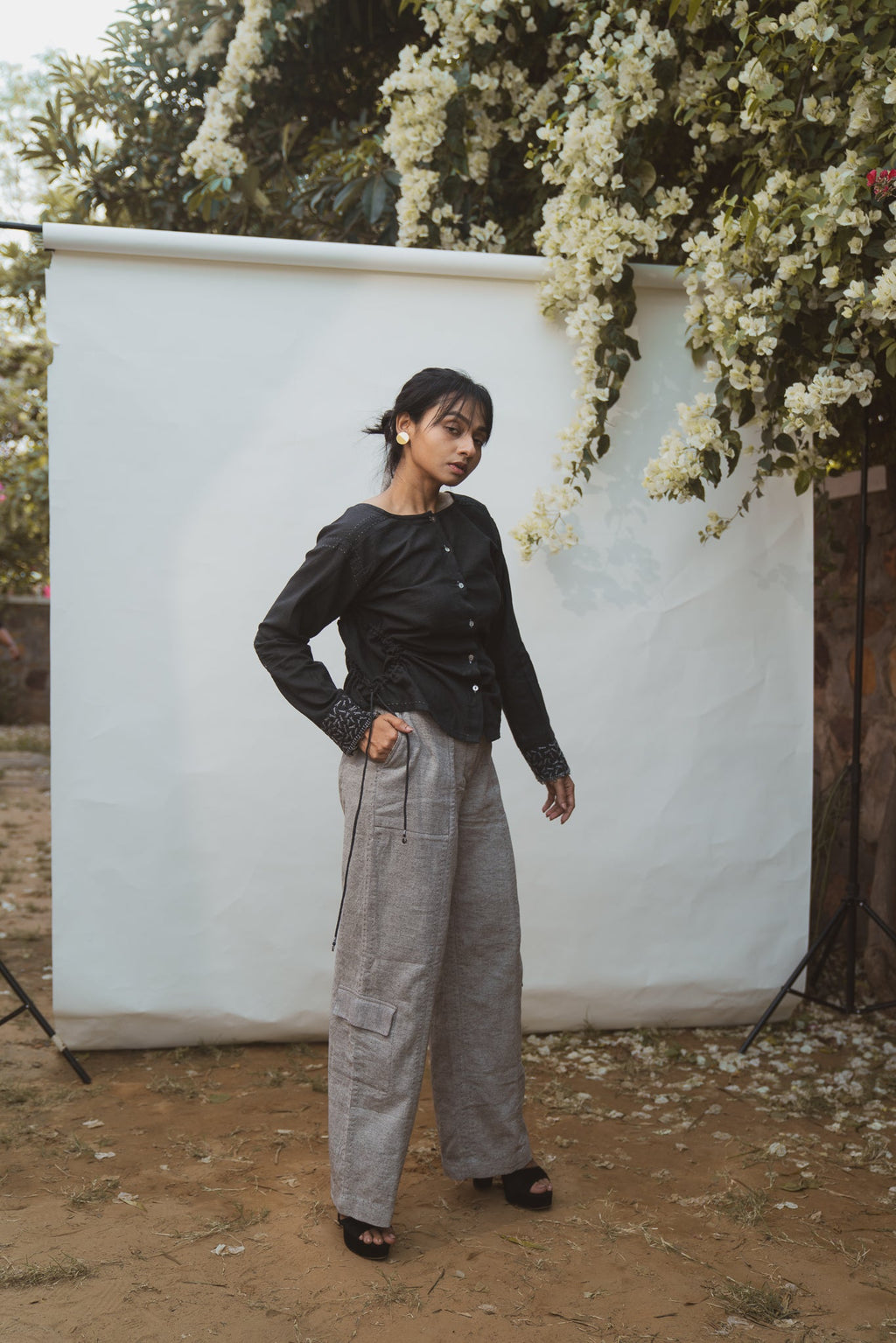 Reversible Blouse at Kamakhyaa by Lafaani. This item is 100% pure cotton, Black, Blouses, Casual Wear, Natural with azo free dyes, Organic, Regular Fit, Reversible, Solids, Sonder, Womenswear