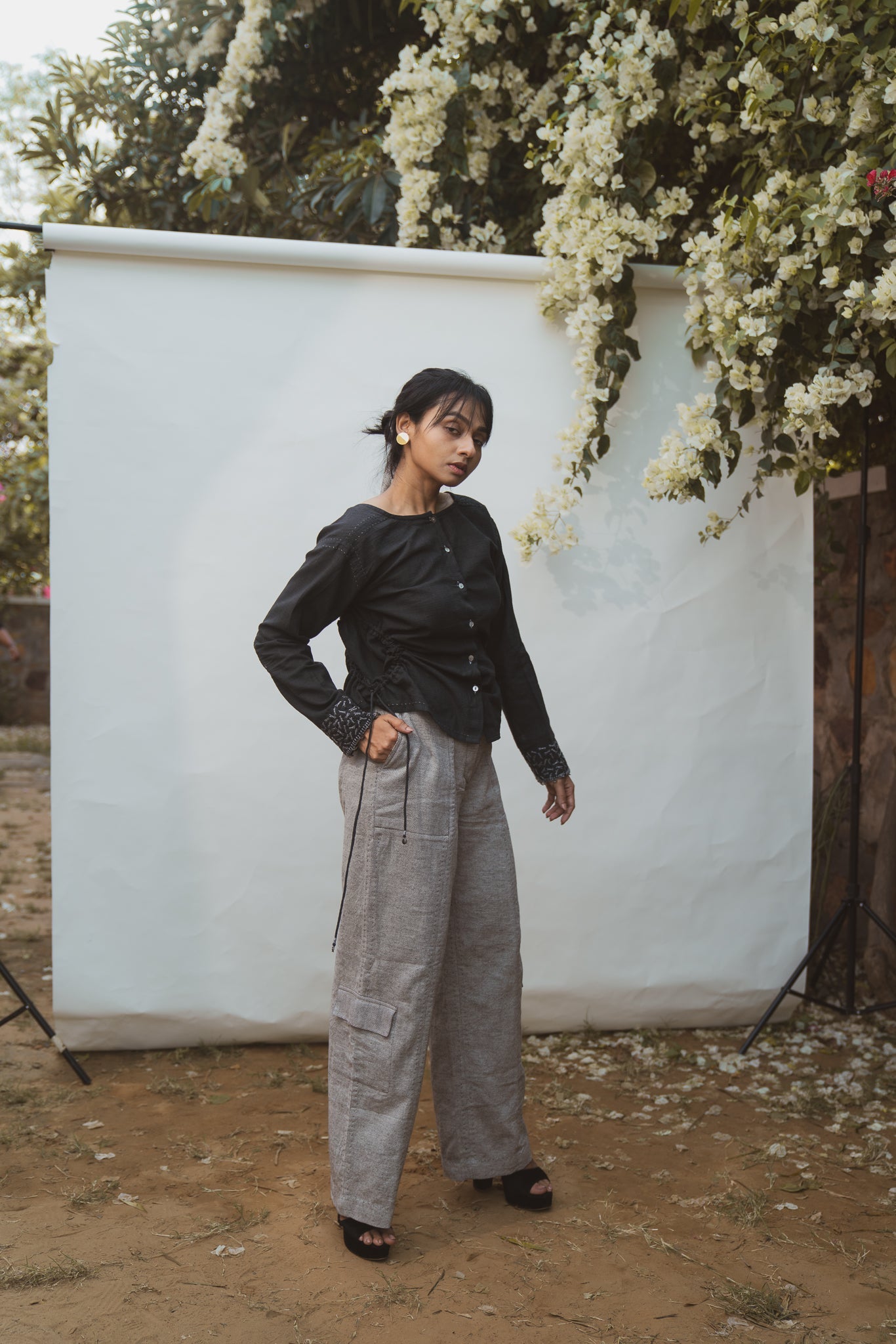 Reversible Blouse at Kamakhyaa by Lafaani. This item is 100% pure cotton, Black, Blouses, Casual Wear, Natural with azo free dyes, Organic, Regular Fit, Reversible, Solids, Sonder, Womenswear