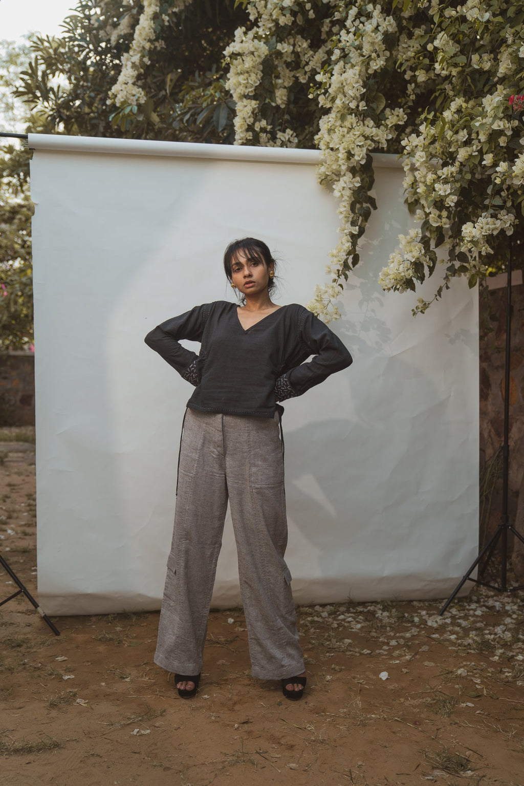 Reversible Blouse at Kamakhyaa by Lafaani. This item is 100% pure cotton, Black, Blouses, Casual Wear, Natural with azo free dyes, Organic, Regular Fit, Reversible, Solids, Sonder, Womenswear