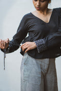 Reversible Blouse at Kamakhyaa by Lafaani. This item is 100% pure cotton, Black, Blouses, Casual Wear, Natural with azo free dyes, Organic, Regular Fit, Reversible, Solids, Sonder, Womenswear