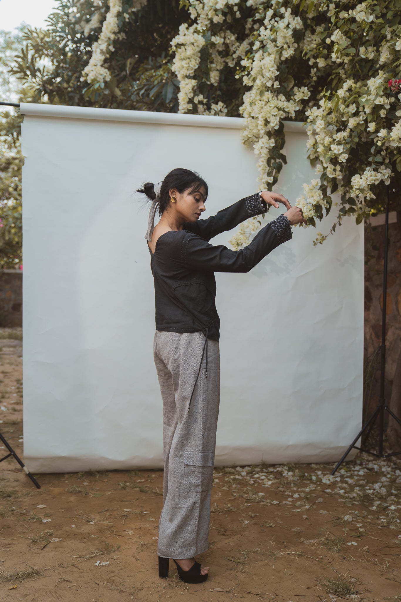 Reversible Blouse at Kamakhyaa by Lafaani. This item is 100% pure cotton, Black, Blouses, Casual Wear, Natural with azo free dyes, Organic, Regular Fit, Reversible, Solids, Sonder, Womenswear