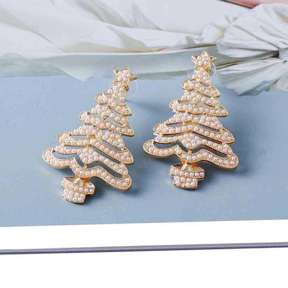 Rhinestone Alloy Christmas Tree Earrings at Kamakhyaa by Trendsi. This item is J.J.S.P, jewelry, Ship From Overseas, Trendsi