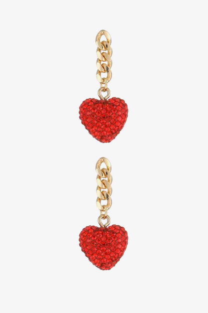 Rhinestone Heart Chain Drop Earrings at Kamakhyaa by Trendsi. This item is jewelry, Ken, Ship From Overseas, Trendsi