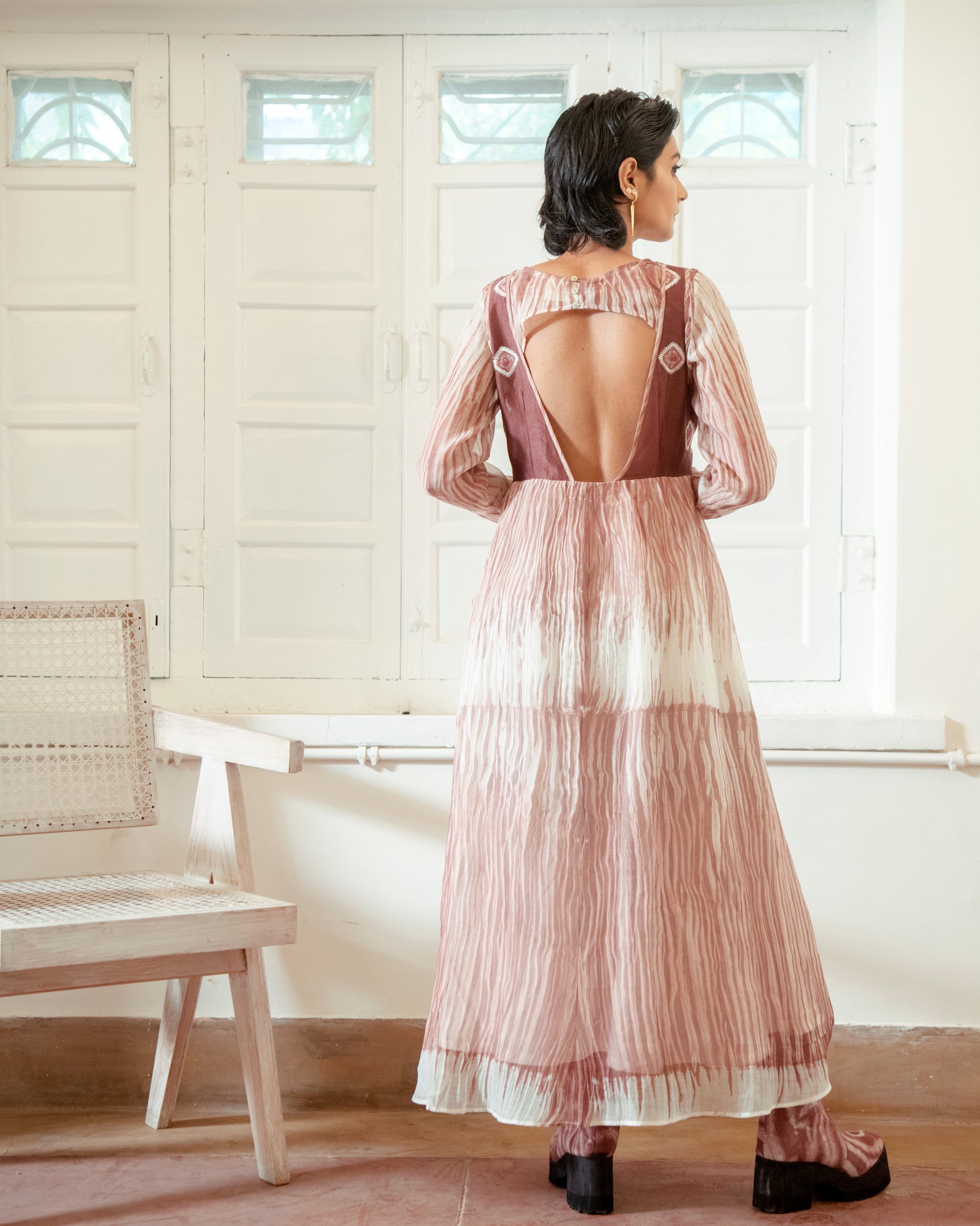 Roseate Bliss at Kamakhyaa by The Loom Art. This item is Casual Wear, Handwoven Chanderi Silk, July Sale, July Sale 2023, Lucid Dreams, Luicid Dream, Maxi Dresses, Organic, Pink, Solids, Womenswear