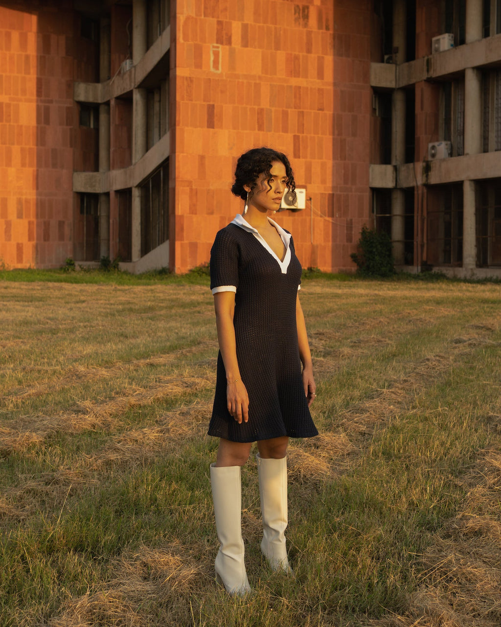 Royal Blue Mini Dress at Kamakhyaa by Meko Studio. This item is Blue, Casual Wear, For Birthday, Hand Knitted, July Sale, July Sale 2023, Mini Dresses, Recycled Cotton, Recycled Polyster, Relaxed Fit, Shirt Dresses, Solids, Tranquil AW-22/23, Womenswear