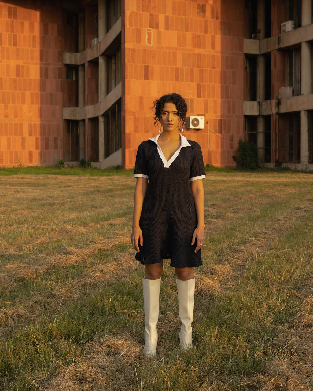 Royal Blue Mini Dress at Kamakhyaa by Meko Studio. This item is Blue, Casual Wear, For Birthday, Hand Knitted, July Sale, July Sale 2023, Mini Dresses, Recycled Cotton, Recycled Polyster, Relaxed Fit, Shirt Dresses, Solids, Tranquil AW-22/23, Womenswear