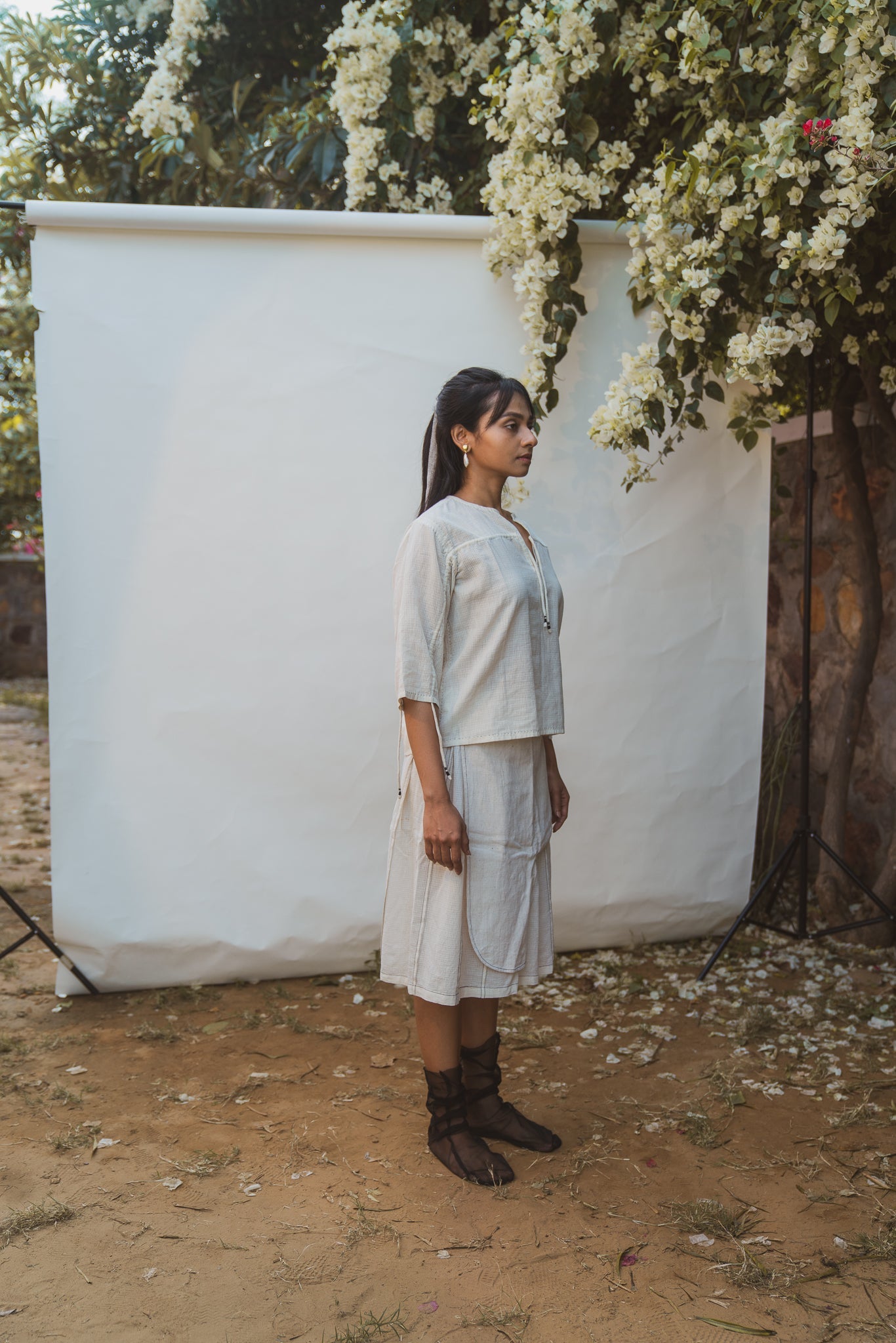 Ruched Blouse at Kamakhyaa by Lafaani. This item is 100% pure cotton, Blouses, Casual Wear, Kora, Natural with azo free dyes, Organic, Regular Fit, Solids, Sonder, Undyed and Unbleached, Womenswear