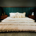 Ruffled Duvet Cover at Kamakhyaa by Aetherea. This item is 500 TC, Beige, Cushion, Duvet Covers, Home, Ruffles