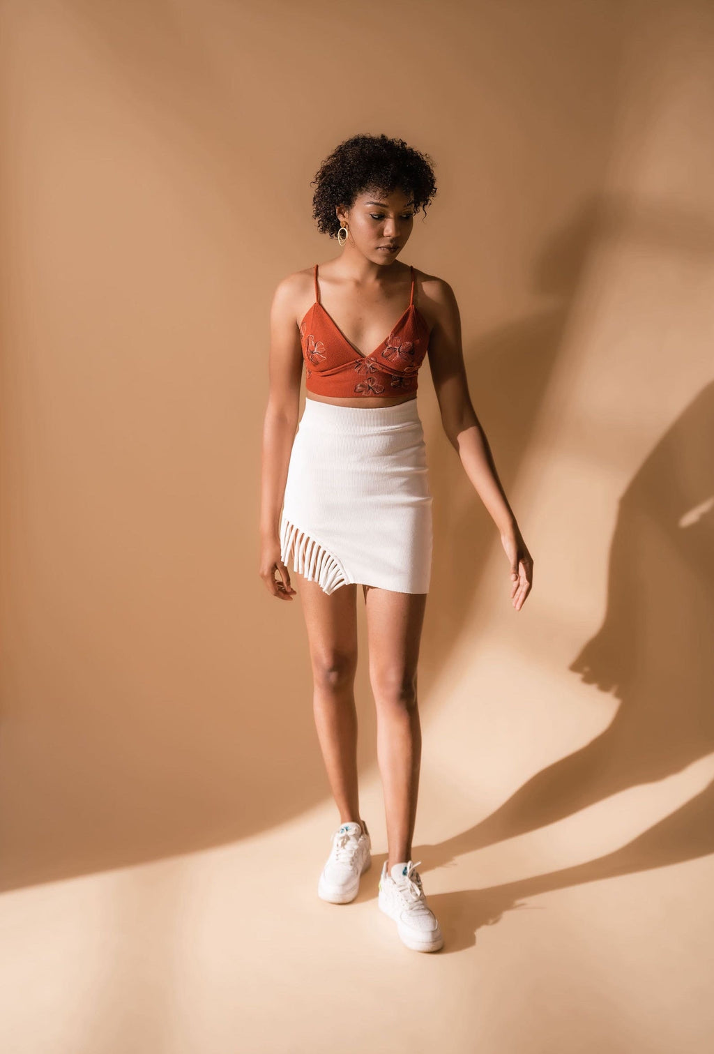 Rustic Orange Bralette Top at Kamakhyaa by Meko Studio. This item is Bralette Tops, Cotton, Deadstock Fabrics, Evening Wear, Fall, For Birthday, July Sale, July Sale 2023, Lycra, Orange, Prints, Slim Fit, Verao SS-22/23, Womenswear