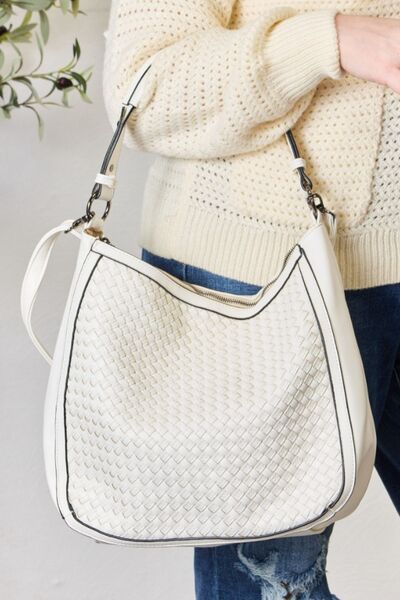 SHOMICO Weaved Vegan Leather Handbag at Kamakhyaa by Trendsi. This item is Bags, Ship from USA, SHOMICO, Trendsi