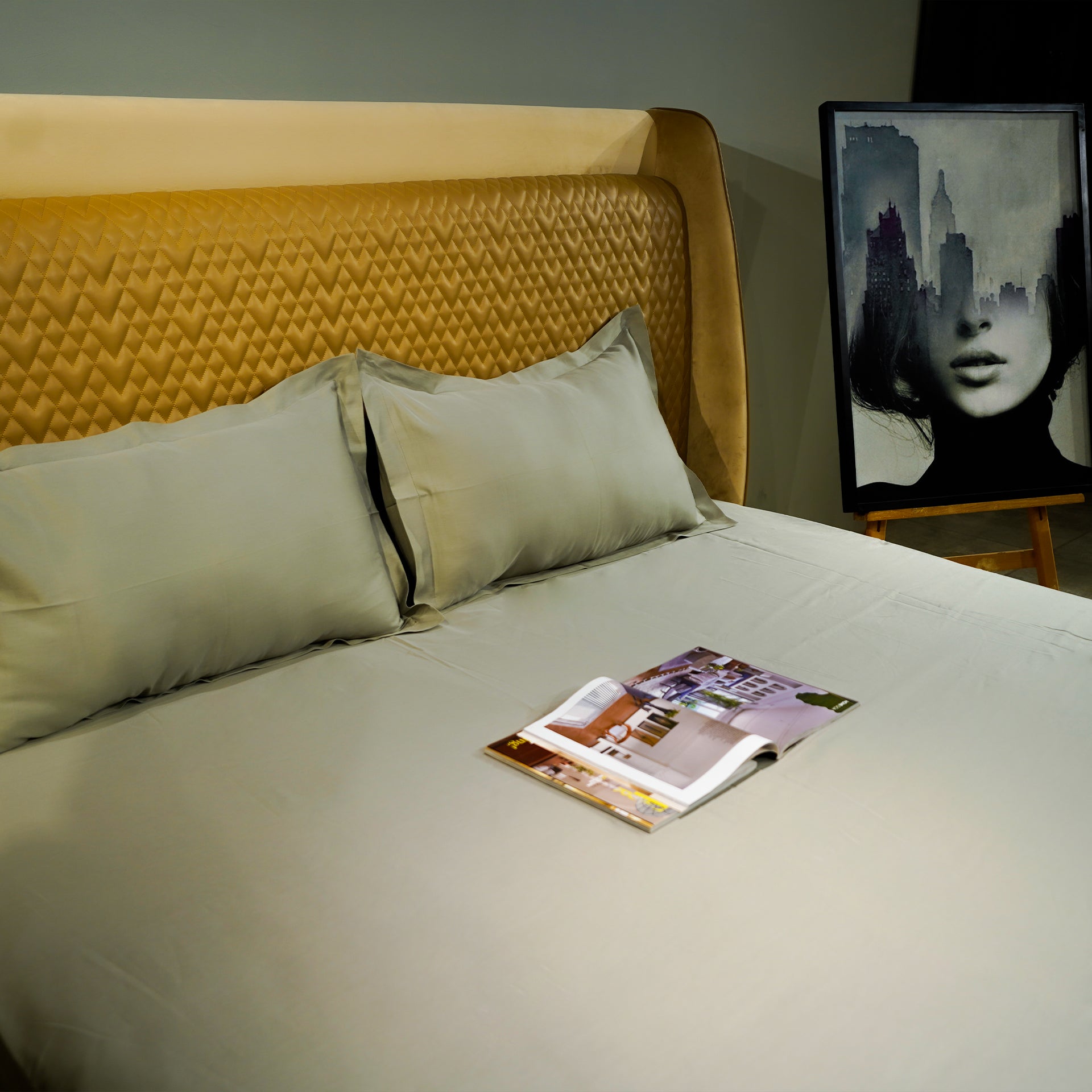 Sage Green Oasis Bedsheet with 2 Pillow Covers at Kamakhyaa by Aetherea. This item is 100% Cotton, 300 TC, 500 TC, Bedsheets, Green, Home, King, Plain, Plain Bedsheets, Queen, Sage Green, Solid