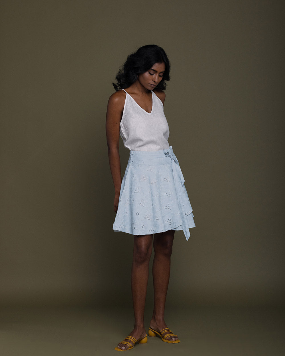 Sand In My Toes Skirt - Summer Blue at Kamakhyaa by Reistor. This item is Blue, Casual Wear, Embroidered, Hemp, Natural, Skirts, Womenswear
