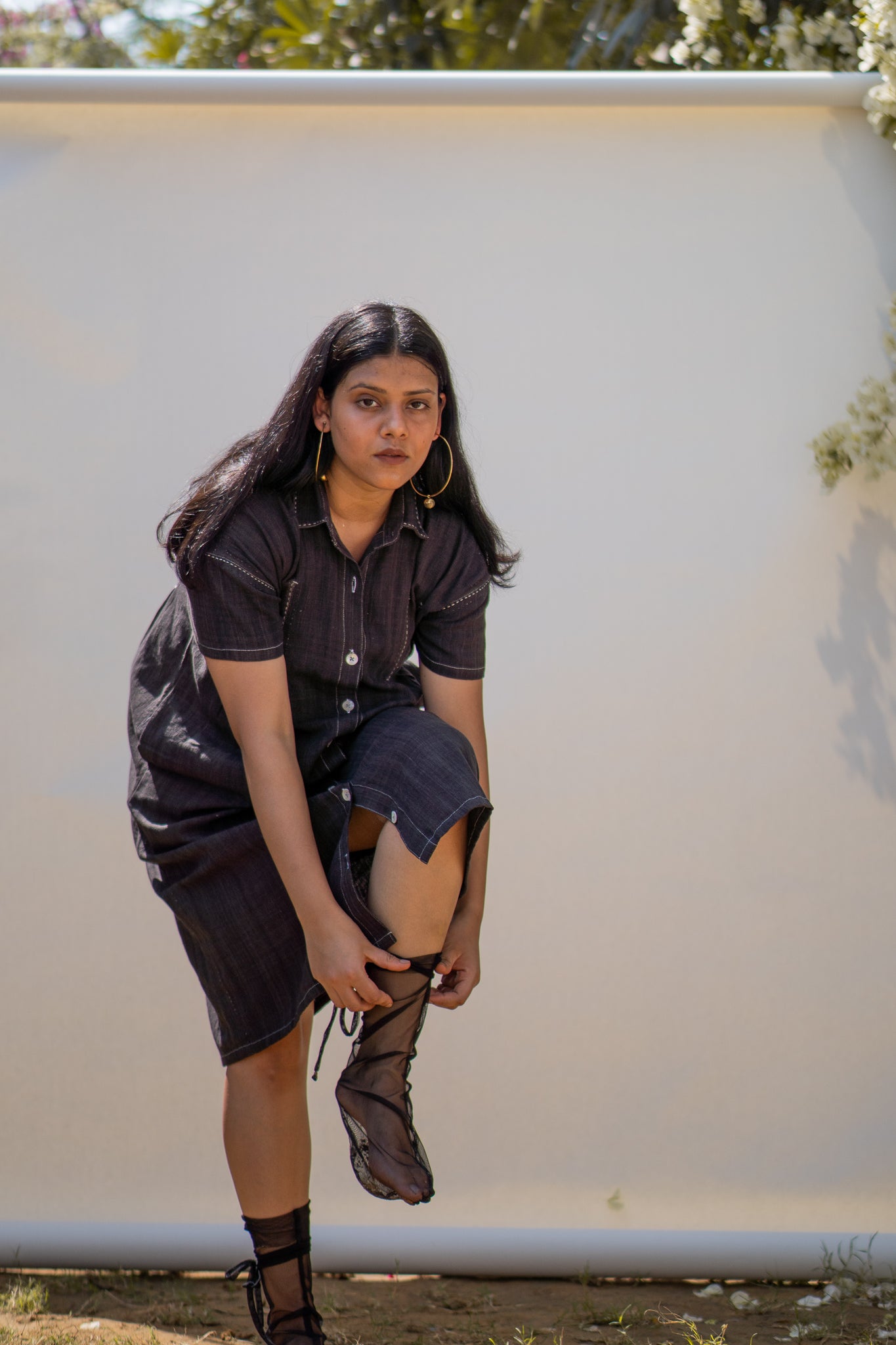 Shirt Dress at Kamakhyaa by Lafaani. This item is 100% pure cotton, Black, Casual Wear, Natural with azo free dyes, Organic, Regular Fit, Shirt Dresses, Solids, Sonder, Womenswear