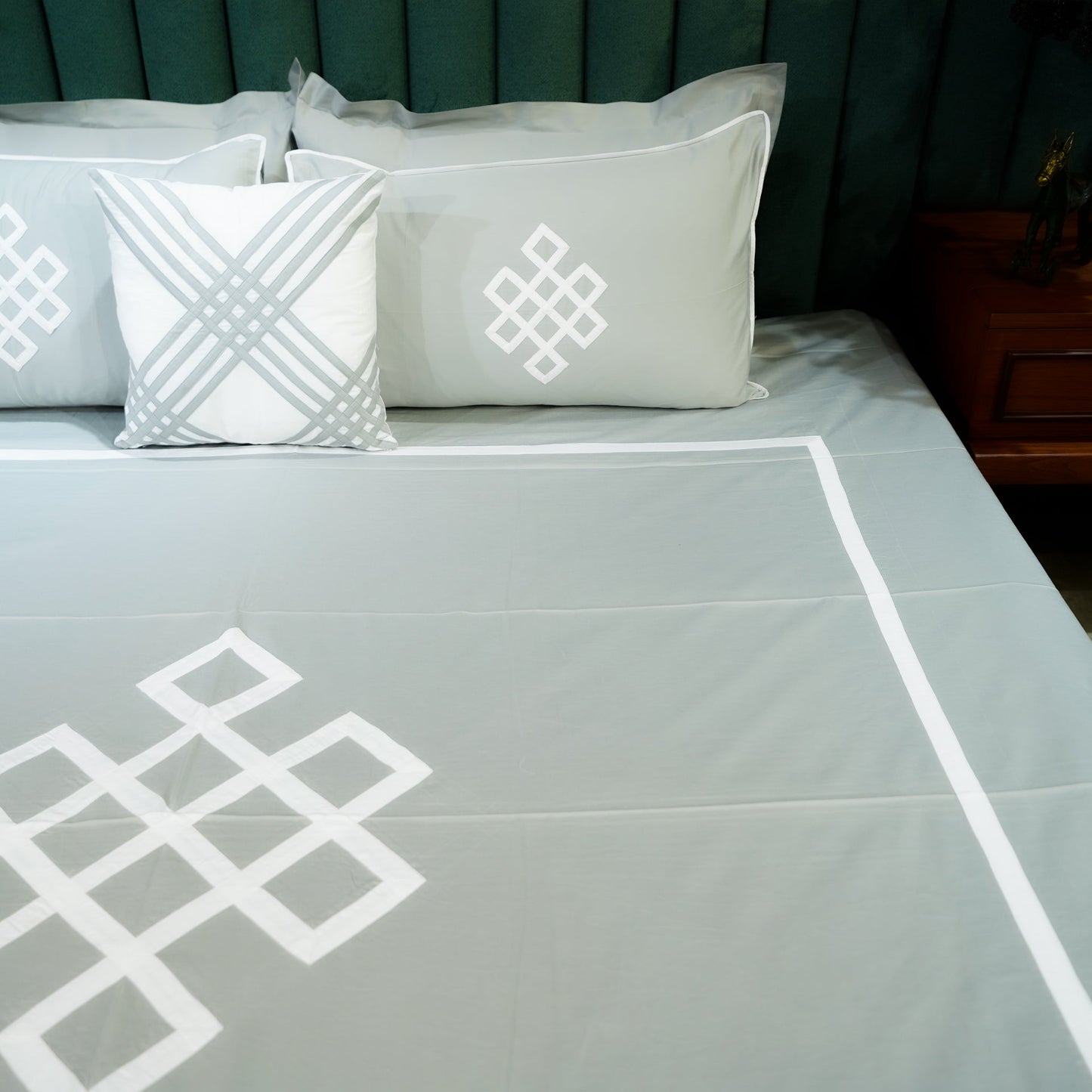 Silver Mist Abstract Fusion Set of 5 & 7 at Kamakhyaa by Aetherea. This item is Bed Sets, Home