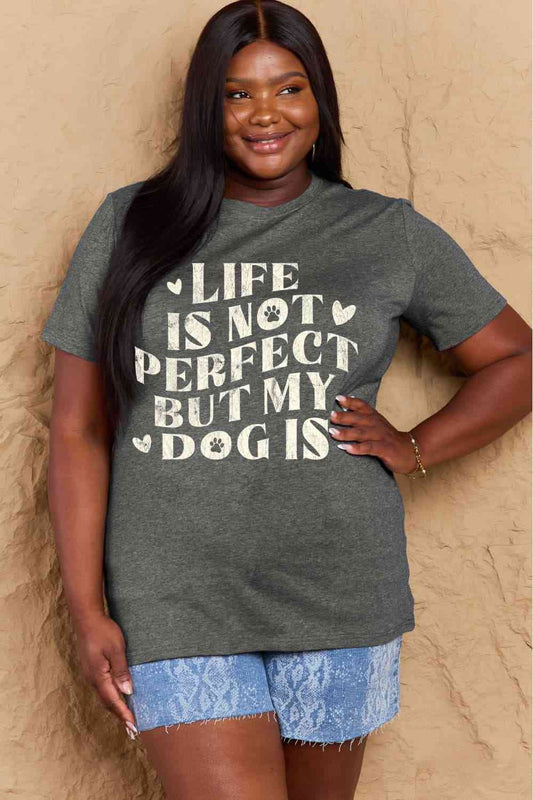 Simply Love Full Size Dog Slogan Graphic Cotton T-Shirt at Kamakhyaa by Trendsi. This item is Ship From Overseas, Simply Love, Trendsi, Womenswear