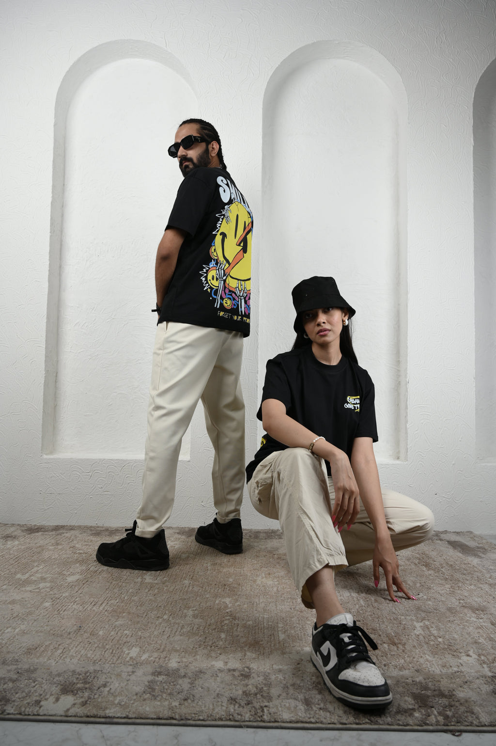 Smile Please 100% Cotton Oversized Black T-shirt at Kamakhyaa by Unfussy. This item is 100% cotton, Black, Casual Wear, Organic, Oversized Fit, Printed, T-Shirts, Unfussy, Unisex, Womenswear