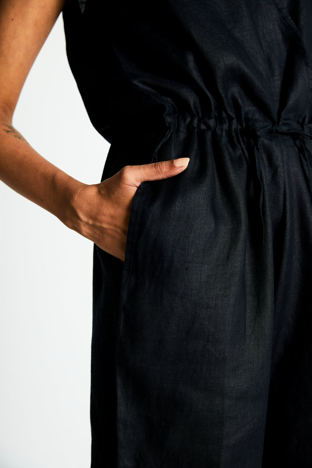 Smoke and Mirrors Romper at Kamakhyaa by Reistor. This item is Best Selling, Black, Casual Wear, Hemp, Jumpsuits, Natural, Noir, Office Wear, Regular Fit, Rompers, Solids, Womenswear