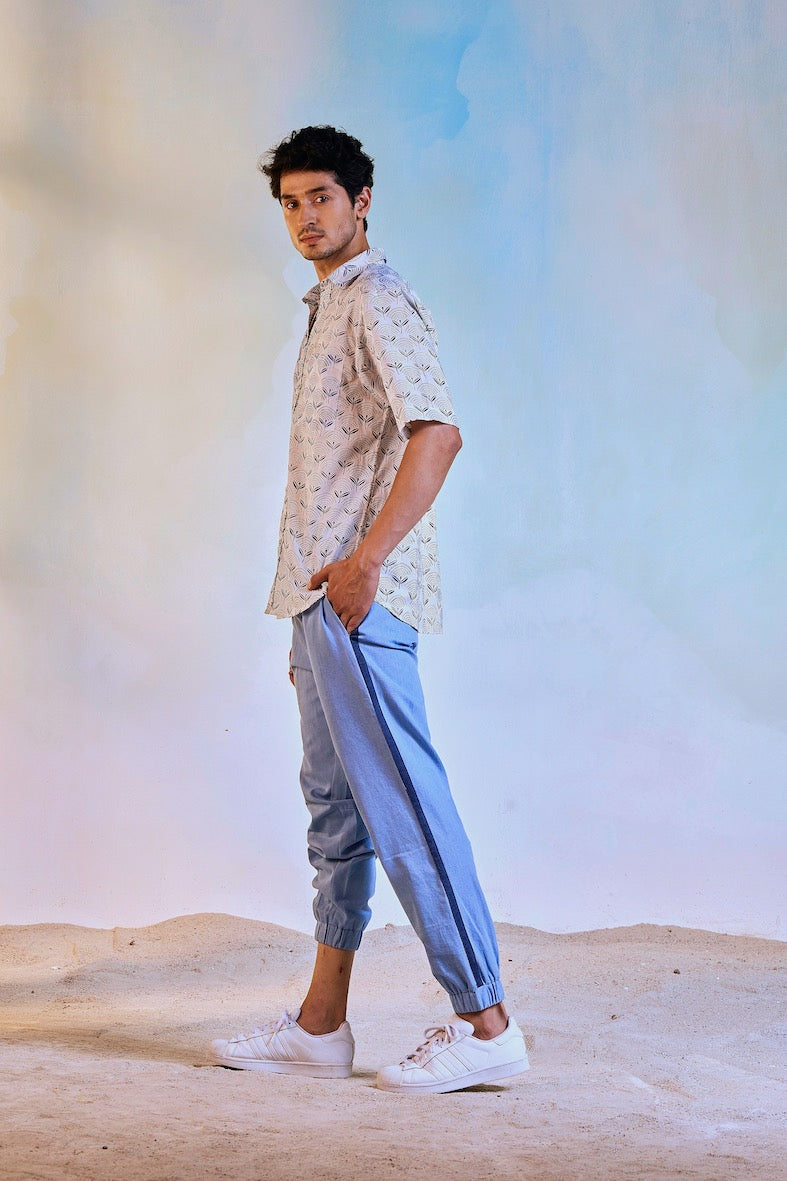 Soft Denim Jogger at Kamakhyaa by Charkhee. This item is Blue, Bottoms, Casual Wear, Cotton, For Him, Joggers, Mens Bottom, Menswear, Natural, Regular Fit, Solids