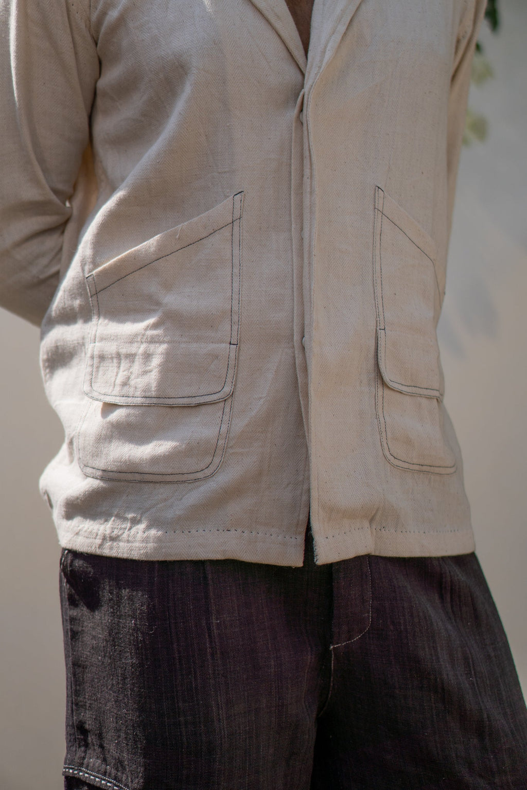 Spread Collar Shirt at Kamakhyaa by Lafaani. This item is 100% pure cotton, Casual Wear, Kora, Menswear, Organic, Regular Fit, Shirts, Solids, Sonder, Undyed and Unbleached