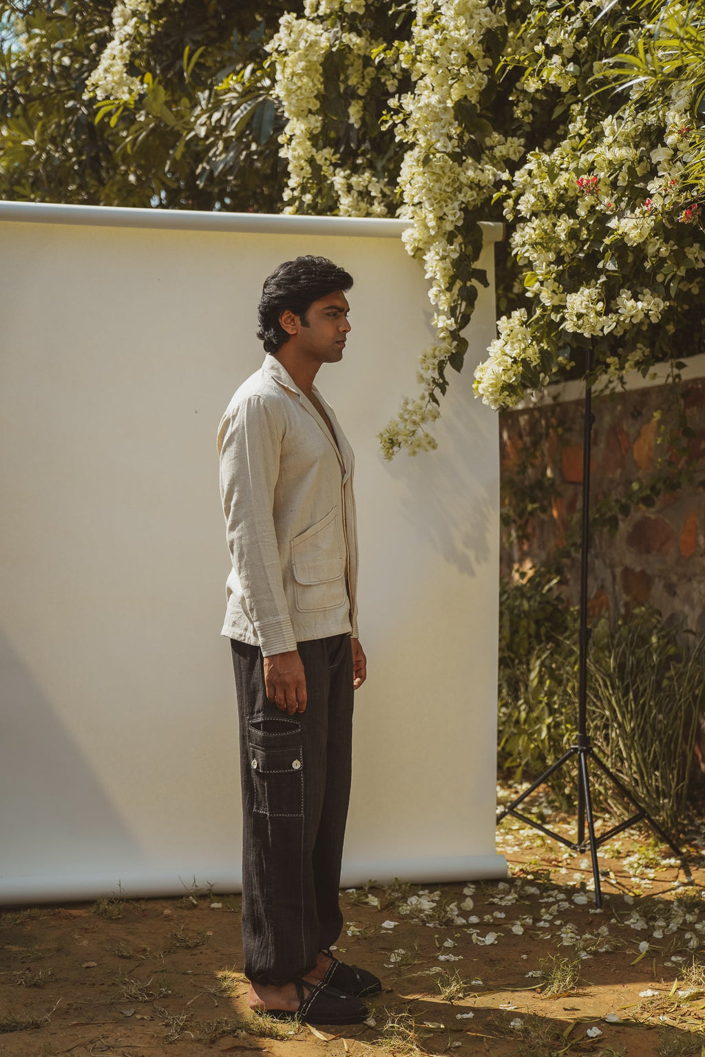 Spread Collar Shirt at Kamakhyaa by Lafaani. This item is 100% pure cotton, Casual Wear, Kora, Menswear, Organic, Regular Fit, Shirts, Solids, Sonder, Undyed and Unbleached