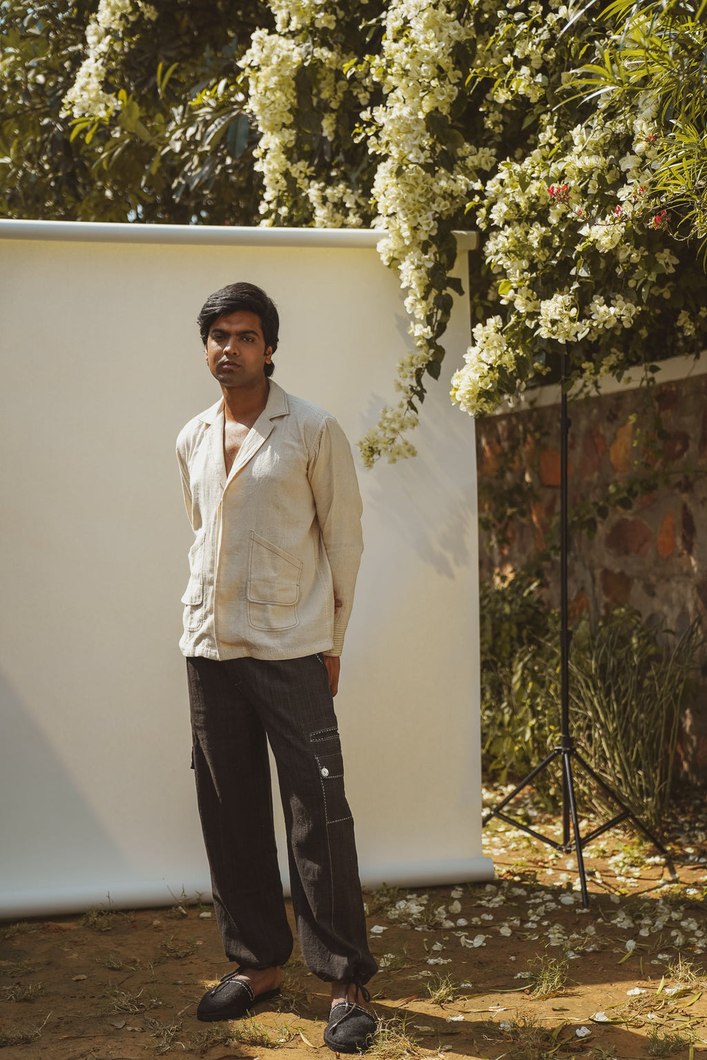 Spread Collar Shirt at Kamakhyaa by Lafaani. This item is 100% pure cotton, Casual Wear, Kora, Menswear, Organic, Regular Fit, Shirts, Solids, Sonder, Undyed and Unbleached