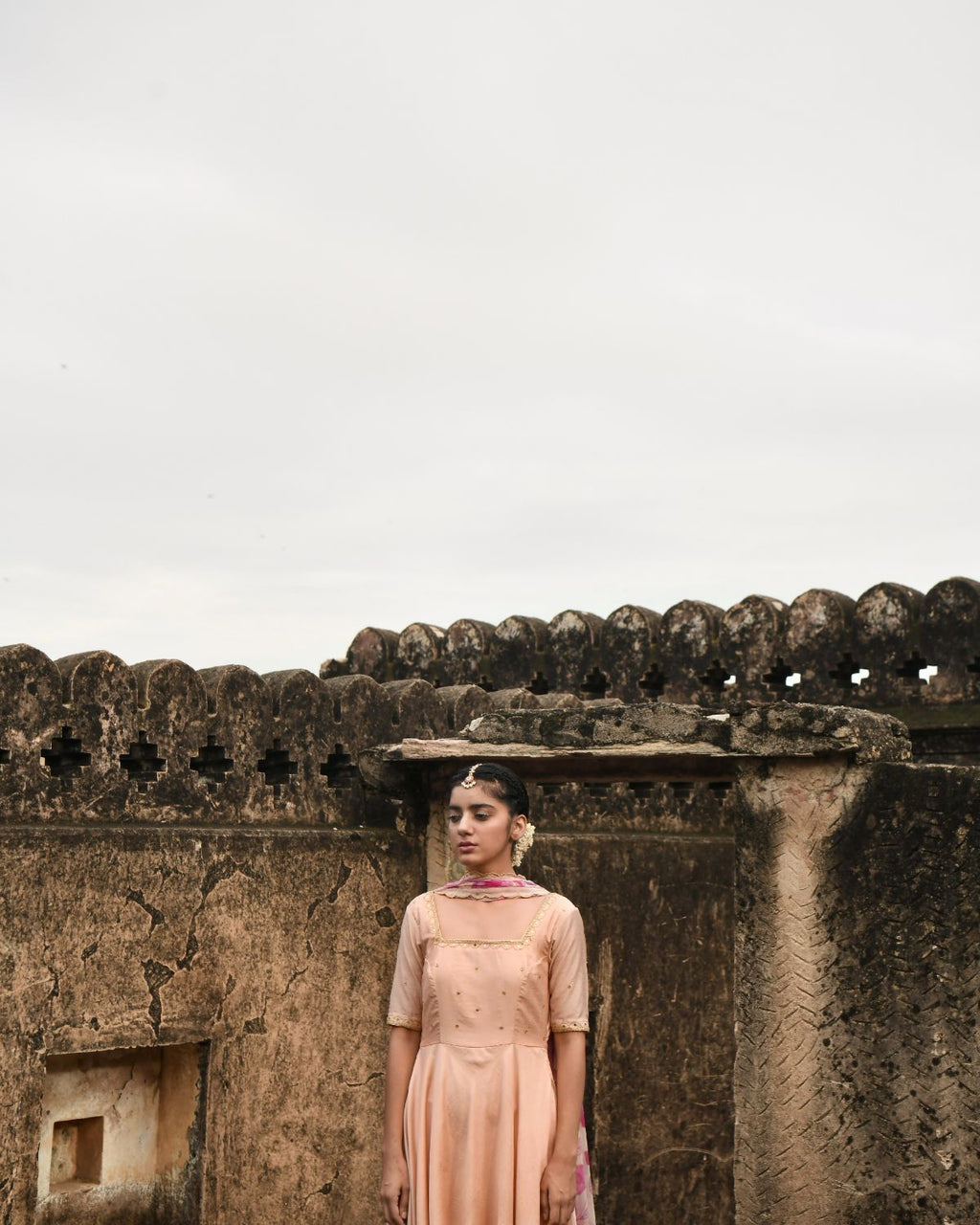 Sunset Blush Kurta Set With Dupatta at Kamakhyaa by Taro. This item is Beads work, Chanderi Silk, Chiffon, Digital Print, Enchanted Garden, Evening Wear, Festive Wear, Fitted At Waist, Indian Wear, July Sale, July Sale 2023, Kurta Pant Sets, Kurta Set With Dupatta, Natural, Natural with azo free dyes, Peach, Sequin Work, Womenswear