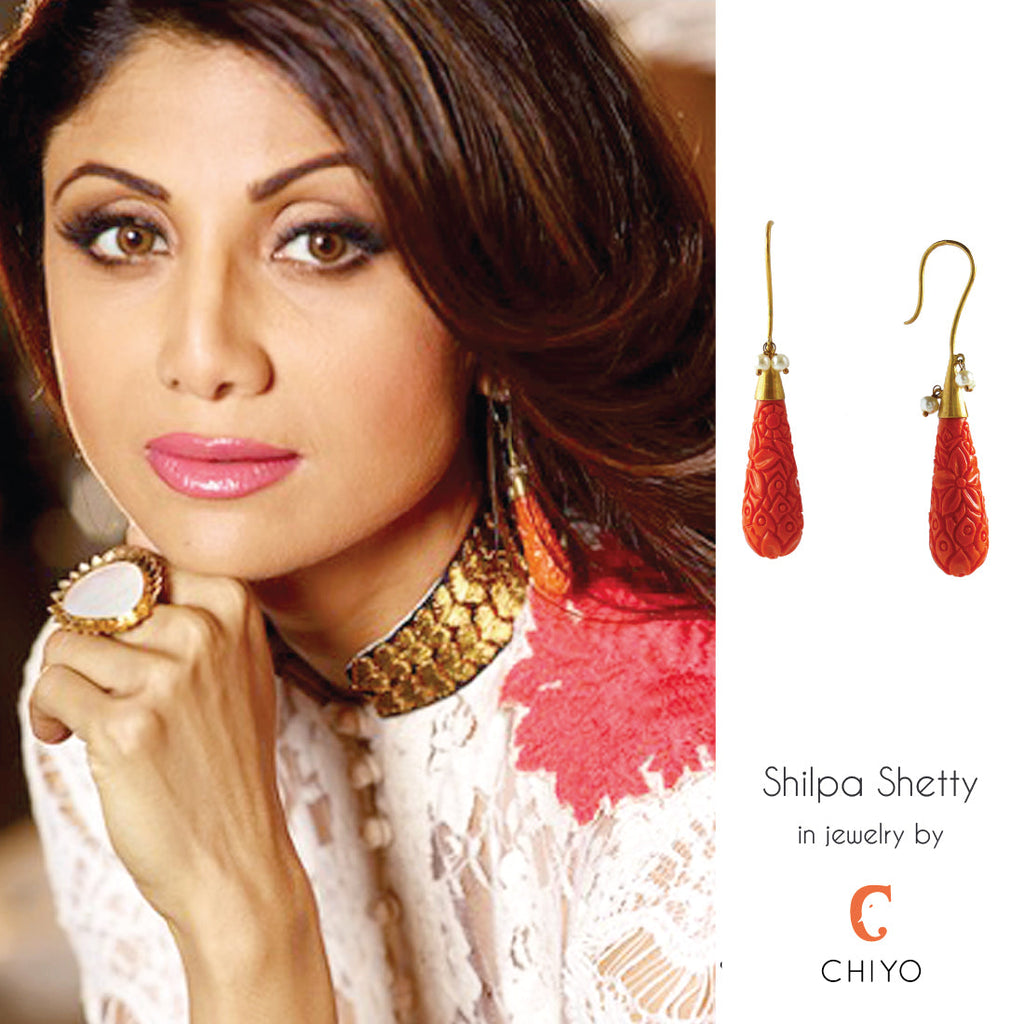 Tangerine Drop Earrings Brass, Casual Wear, Earrings, Free Size, Gold Plated, Orange, Re-polishable, Solids Kamakhyaa