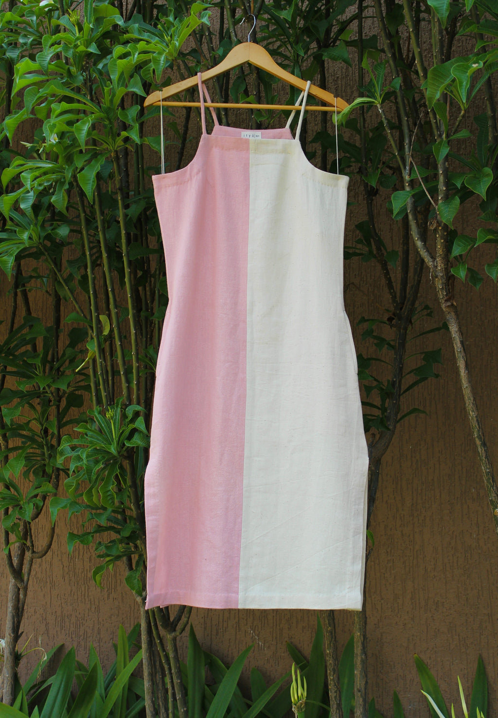 Tansi Slip Dress at Kamakhyaa by Itya. This item is Casual Wear, Hand Spun Cotton, Handwoven cotton, Midi Dresses, Natural, Pastel Perfect, Pastel Perfect by Itya, Pink, Plant Dye, Regular Fit, Sleeveless Dresses, Solids, SS22, Womenswear