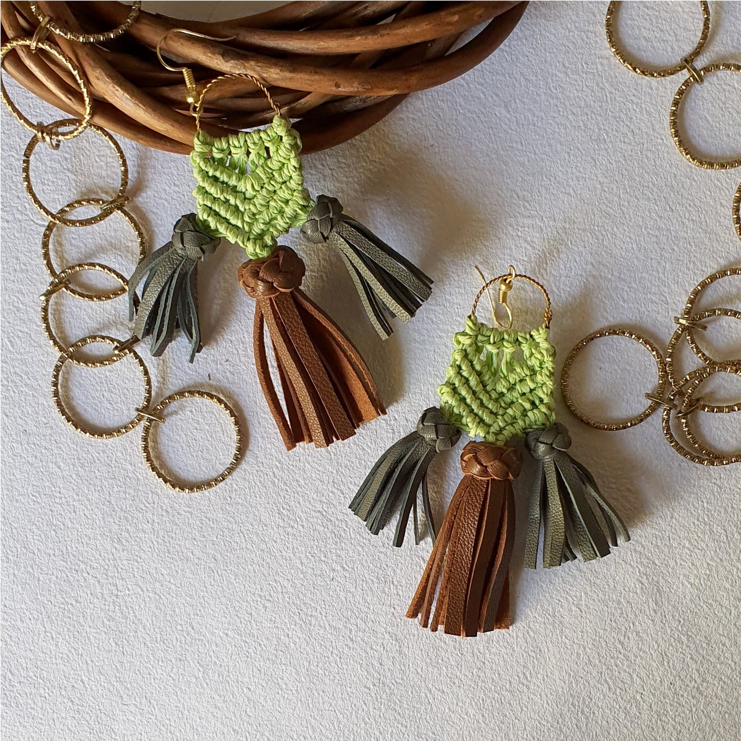 Tassel Earrings Rever at Kamakhyaa by Noupelle. This item is Casual Wear, Fashion Jewellery, Free Size, jewelry, Less than $50, Multicolor, Tassel Earrings, Upcycled, Upcycled leather