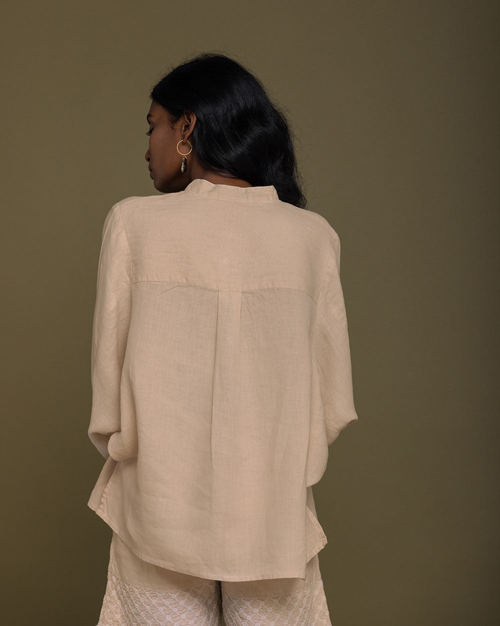 The Afternoon Thunderstorm Shirt at Kamakhyaa by Reistor. This item is Brown, Hemp, Natural, Office Wear, Solids, Tops, Tunic Tops, Womenswear