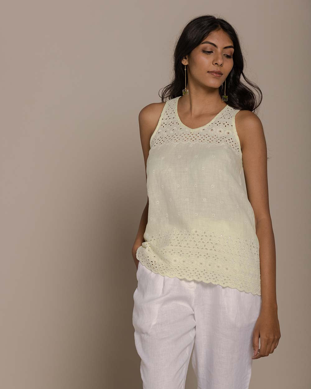 The Beach Shack Shirt - Butter Lemon at Kamakhyaa by Reistor. This item is Casual Wear, Embroidered, Hemp, Natural, Tops, Womenswear, Yellow