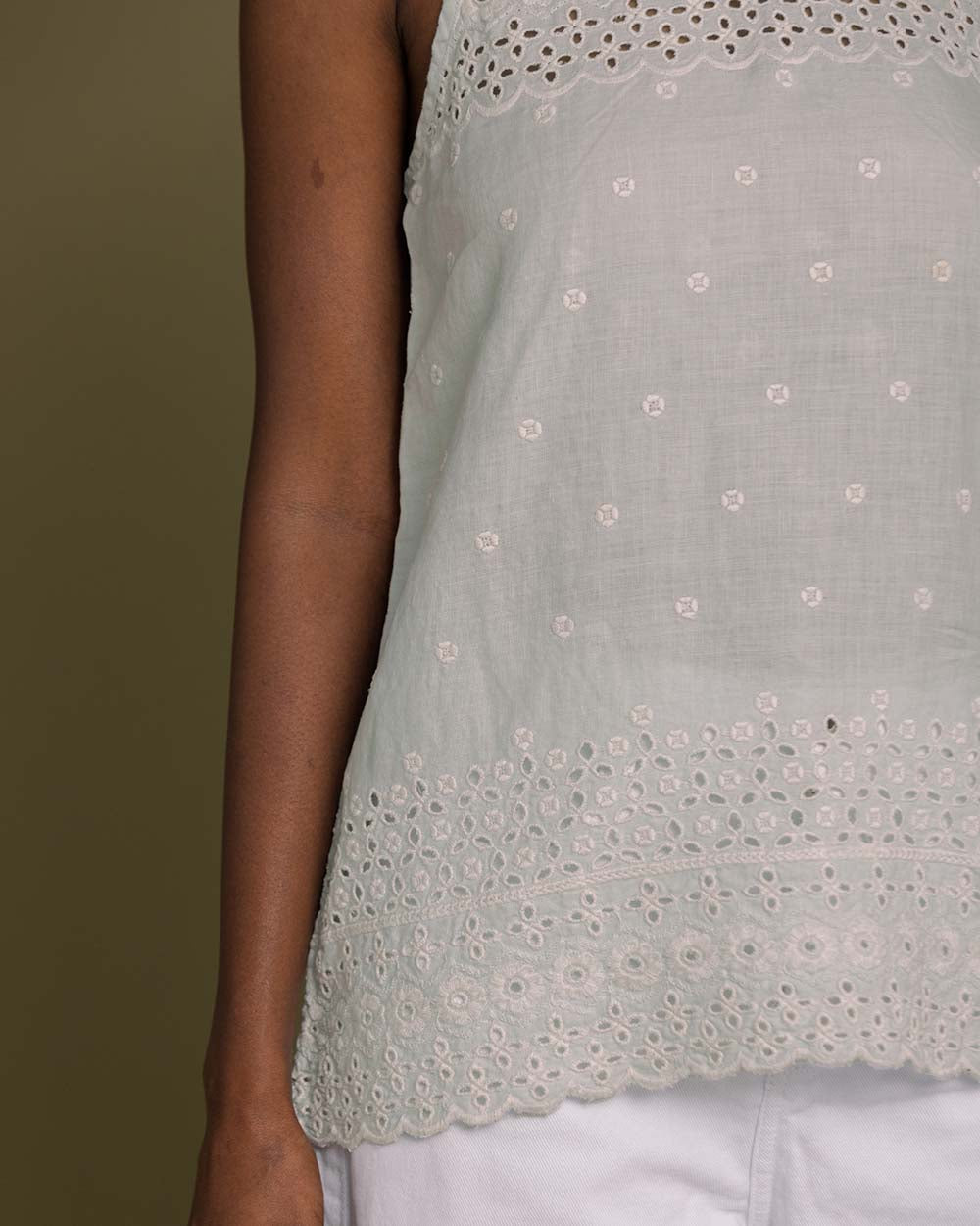 The Beach Shack Shirt - Sage Mint at Kamakhyaa by Reistor. This item is Casual Wear, Embroidered, Hemp, Natural, Pink, Solid Selfmade, Tops, Womenswear