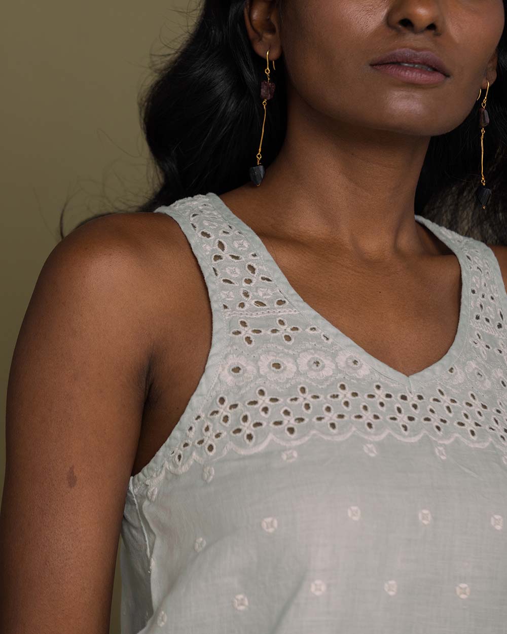 The Beach Shack Shirt - Sage Mint at Kamakhyaa by Reistor. This item is Casual Wear, Embroidered, Hemp, Natural, Pink, Solid Selfmade, Tops, Womenswear