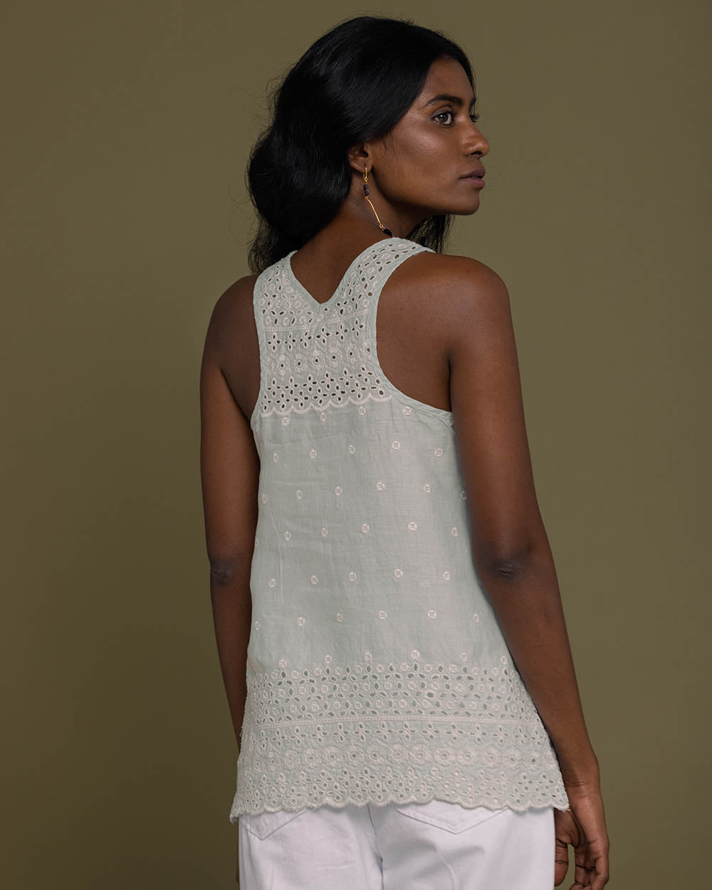 The Beach Shack Shirt - Sage Mint at Kamakhyaa by Reistor. This item is Casual Wear, Embroidered, Hemp, Natural, Pink, Solid Selfmade, Tops, Womenswear