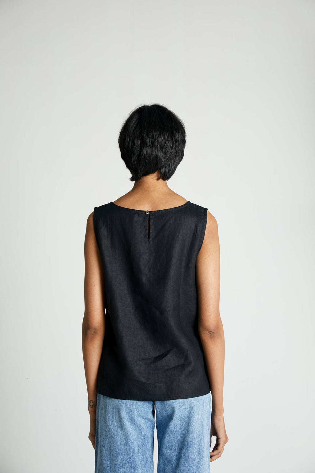 The Black in Business Top at Kamakhyaa by Reistor. This item is Black, Hemp, Less than $50, Natural, Noir, Office Wear, Regular Fit, Sleeveless Tops, Solids, Tops, Womenswear