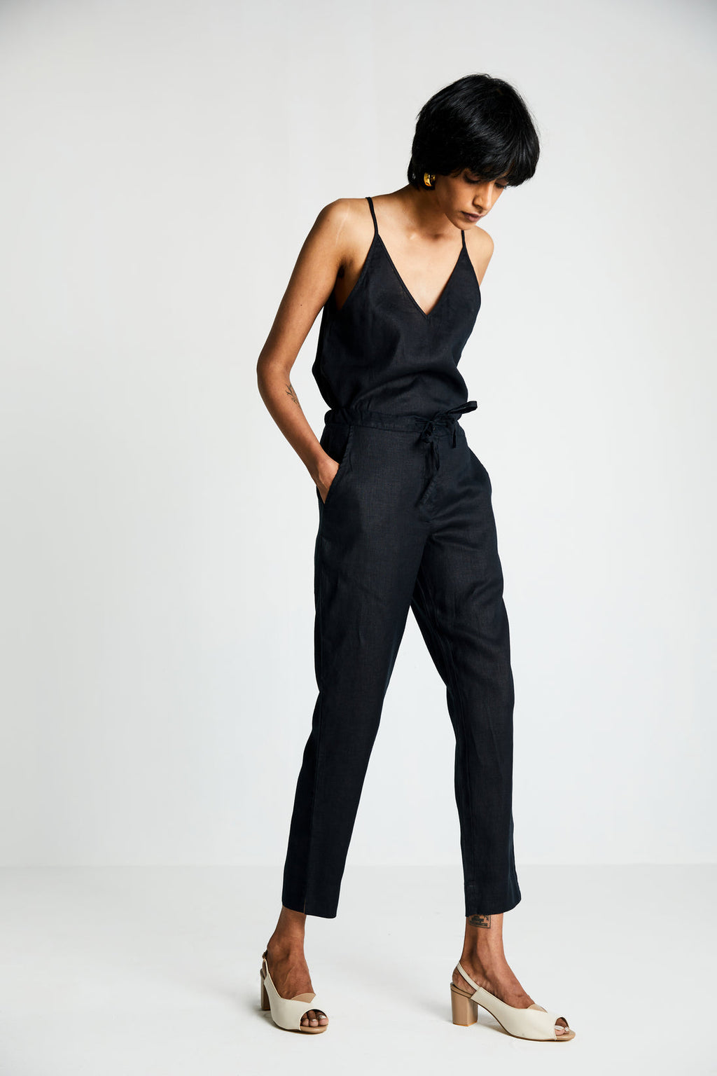 The Goes with Everything Pant at Kamakhyaa by Reistor. This item is Black, Hemp, Natural, Noir, Office Wear, Pants, Regular Fit, Solids, Womenswear
