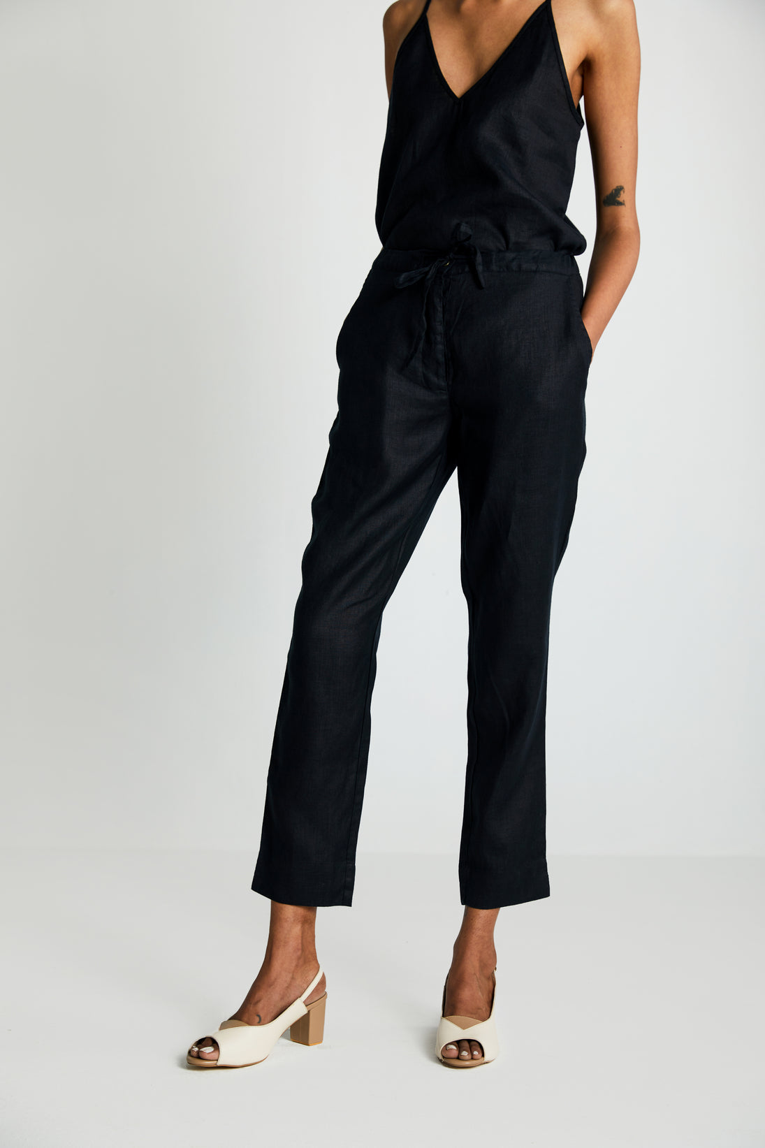 The Goes with Everything Pant at Kamakhyaa by Reistor. This item is Black, Hemp, Natural, Noir, Office Wear, Pants, Regular Fit, Solids, Womenswear