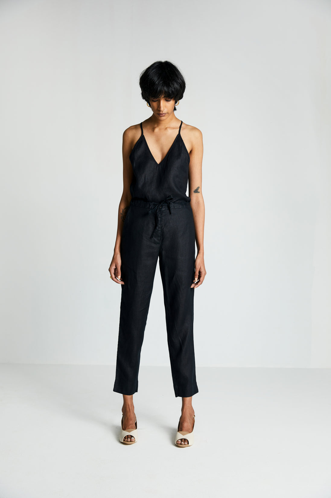 The Goes with Everything Pant at Kamakhyaa by Reistor. This item is Black, Hemp, Natural, Noir, Office Wear, Pants, Regular Fit, Solids, Womenswear
